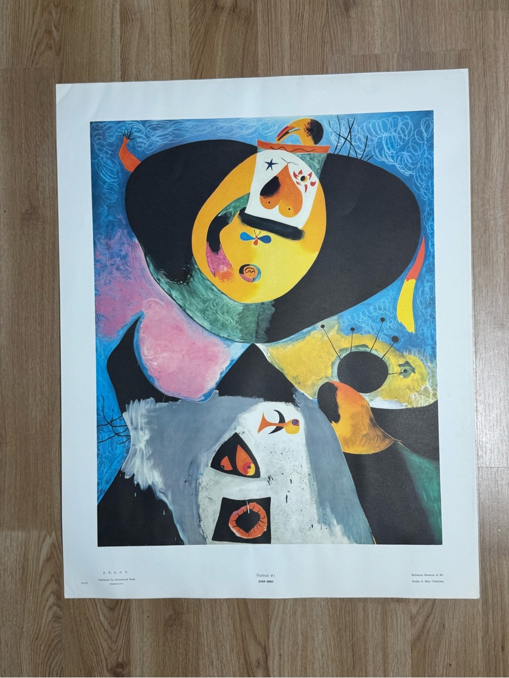 Joan Miro Portrait #1 Vintage
Lithograph Art Print 28.5x22.5
